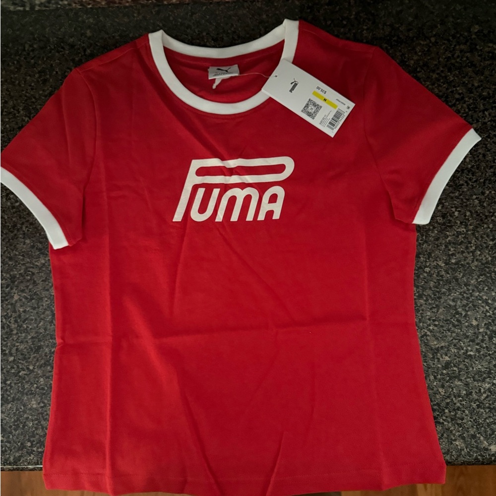 Puma Red Tee with White Logo